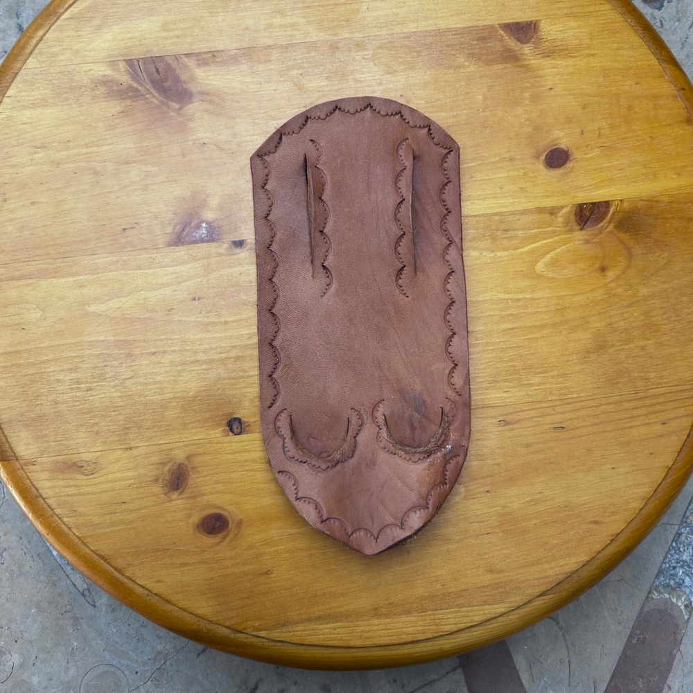 Vintage Leather Double Knife Sheath Unise One Size Brown Tooled Western Handmade
